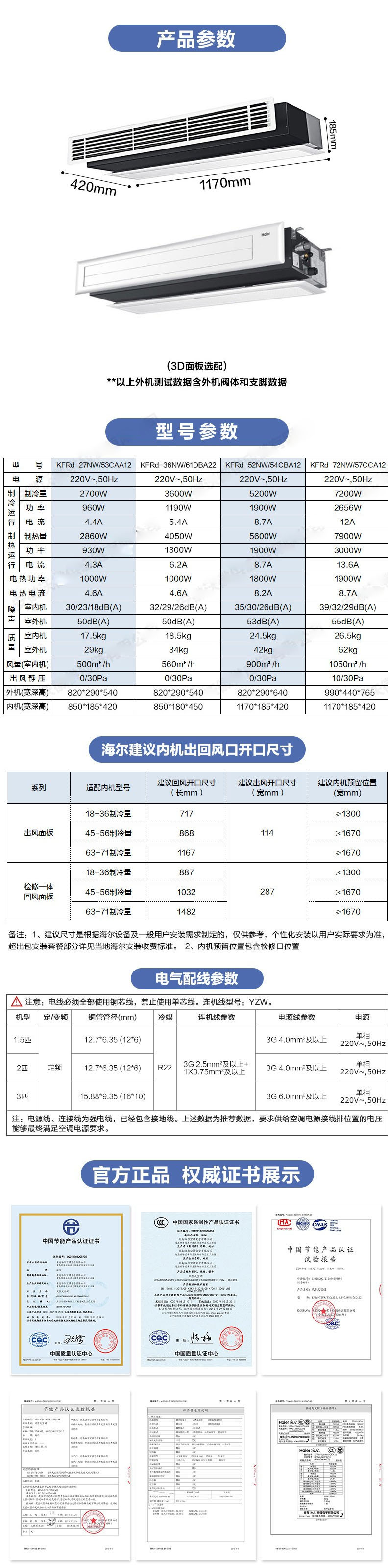 海爾中央空調家用大3匹8
